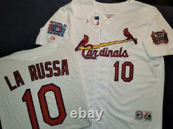 11025 St Louis Cardinals TONY LaRUSSA 2006 World Series Baseball Jersey WHITE