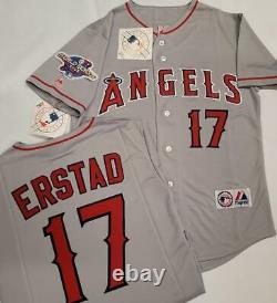 1630 Anaheim Angels DARIN ERSTAD 2002 World Series Baseball Jersey GRAY New