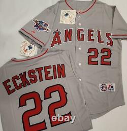 1630 Anaheim Angels DAVID ECKSTEIN 2002 World Series Baseball Jersey GRAY New