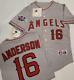 1630 Anaheim Angels Garret Anderson 2002 World Series Baseball Jersey Gray New