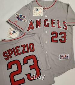 1630 Anaheim Angels SCOTT SPIEZIO 2002 World Series Baseball Jersey GRAY New