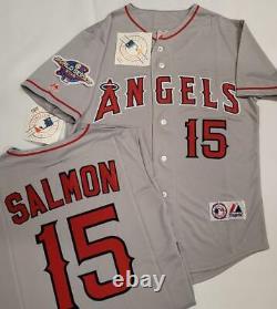1630 Anaheim Angels TIM SALMON 2002 World Series Baseball Jersey GRAY New