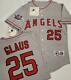 1630 Anaheim Angels Troy Glaus 2002 World Series Baseball Jersey Gray New