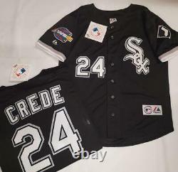 1805 Chicago White Sox JOE CREDE 2005 World Series Baseball Jersey BLACK New