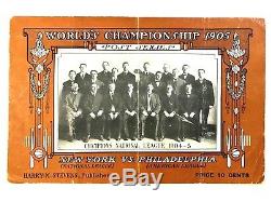 1905 World Series Program New York Giants Philadelphia Athletics Game 4 SCARCE