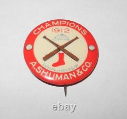 1912 Baseball Boston Red Sox World Series Champion Shuman Advertising Pin Button