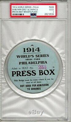 1914 World Series Ticket Boston Braves Phillies Shibe Park Press Baseball Psa 2