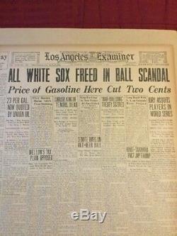 1919 World Series Chicago Black Sox Baseball 1921 Los Angeles Newspaper