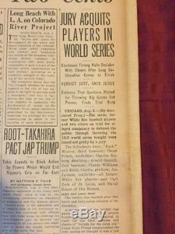 1919 World Series Chicago Black Sox Baseball 1921 Los Angeles Newspaper