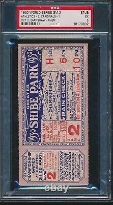 1930 World Series Ticket Game 2 Shibe Park PSA 5 (EX) Highest Graded