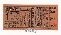 1931 World Series Game 1 Ticket Stub Cardinals-A's Simmons Homer Paces A's EX