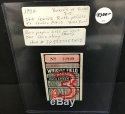 1932 Baseball World Series Cubs Yankees Ticket Stub Game 3 Babe Ruth Called Shot