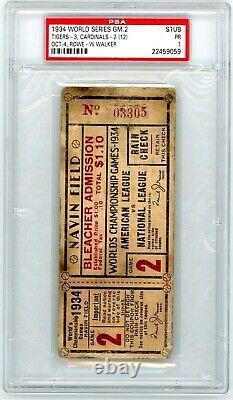 1934 Mlb Baseball World Series Ticket Stub Detroit Tigers St. Louis Cardinals