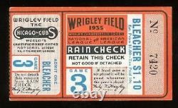 1935 World Series Ticket Stub GM 3 Cubs & Tigers