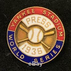 1936 New York Yankees NY Giants World Series Baseball Press Pin Org Dieges Clust