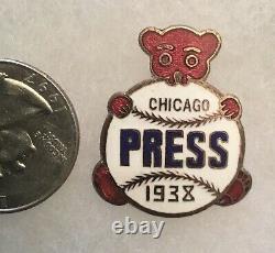 1938 CHICAGO CUBS Original WORLD SERIES PRESS MEDIA PIN
