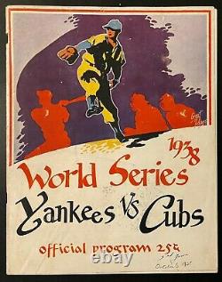 1938 MLB Baseball World Series Vtg Program New York Yankees Chicago Cubs Game 3