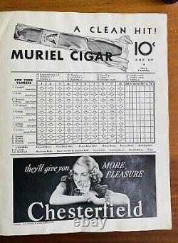 1938 MLB World Series Program NY Yankees Chicago Cubs Yankee Stadium Lou Gehrig