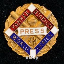 1939 New York Yankees World Series Baseball Press Pin Reds Dieges Clust Orig