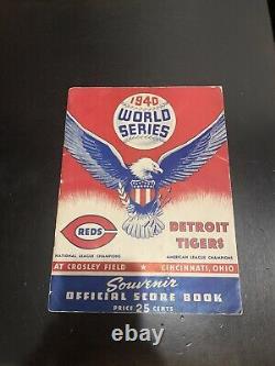 1940 Cincinnati Reds Detroit Tigers Program World Series