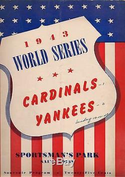 1943 World Series Program Cardinals-Yankees Game 4 Russo Tosses Gem for Yanks