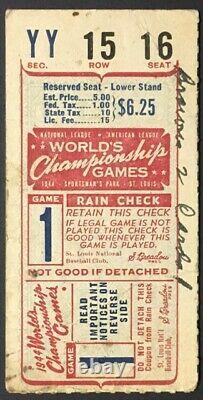 1944 World Series Game 1 Ticket Sportsmans Park St. Louis Cardinals vs Browns