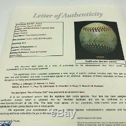 1947 NY Yankees Team Signed World Series Game Used Baseball Joe Dimaggio JSA COA