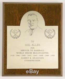 1951 Happy Chandler Baseball Award Presented Mel Allen World Series Broadcaster
