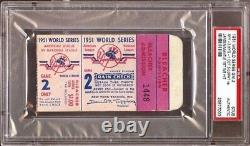 1951 World Series Ticket GM 2 Yankees/Mickey Mantle 1st Hit/Injured/Joe DiMaggio