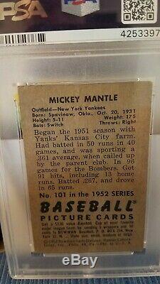 1952 Bowman Mickey Mantle #101 Baseball Card with52 WORLD SERIES PROGRAM