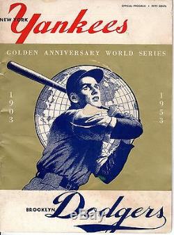 1953 World Series program Brooklyn Dodgers @ New York Yankees, Game 6, scoredGd