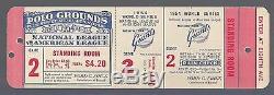 1954 World Series Cleveland Indians @ New York Giants Unused Ticket Game #2