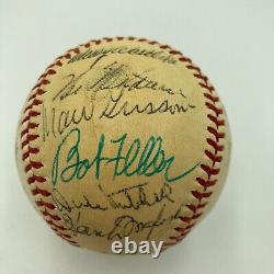 1954 World Series Participants Indians & Giants Team Signed Baseball JSA COA