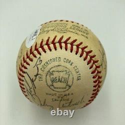 1954 World Series Participants Indians & Giants Team Signed Baseball JSA COA