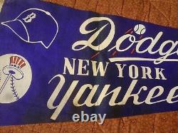1955 Dodgers New York Yankees World Series Pennant from 3rd game original owner
