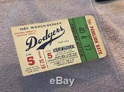 1955 MLB World Series Game 5 Brooklyn Dodgers vs Yankees Ticket Ebbetts Field