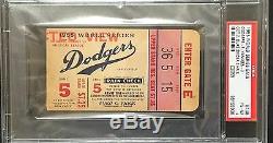 1955 WORLD SERIES Brooklyn Dodgers Win GAME 5 TICKET EBBETS FIELD PSA 4