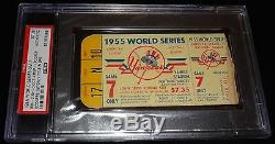 1955 World Series Game 7 Ticket Brooklyn Dodgers 1st World Champions Very Rare
