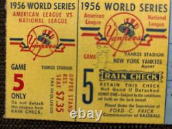 1956 Mantle HR Larsen Perfect game World Series Ticket Yankees Dodgers