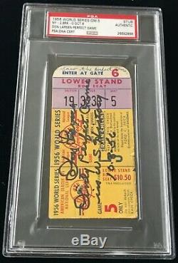 1956 WORLD SERIES GAME 5 TICKET Don Larsen SIGNED ONLY PERFECT GAME IN WS PSA