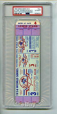 1956 World Series Game 3 Yankees v Dodgers Full Proof Ticket PSA Authentic