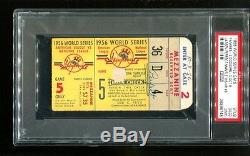 1956 World Series Game 5 Ticket Yankees 2 Dodgers 0 Larsen Perfect Game PSA 748