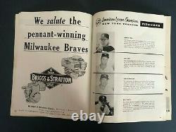 1957 World Series Official Program Milwaukee Braves vs New York Yankees