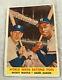 1958 Topps Baseball Card Original World Series Batting Foes Mickey Mantle And