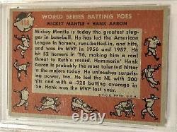 1958 Topps #418 Mickey Mantle Hank Aaron World Series Batting Foes PSA 6 EX-MT