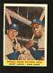 1958 Topps Baseball Card #418 World Series Foes Mickey Mantle & Hank Aaron Exmt