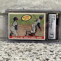 1959 Topps #467 Hank Aaron Clubs World Series Homer Csg 7.5