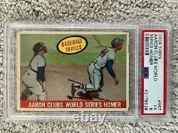 1959 Topps Hank Aaron HOF PSA 5 #467 Aaron Clubs World Series Homer