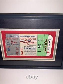 1960 New York Yankees World Series Baseball Ticket Stub Framed COA