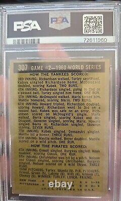 1961 Topps World Series Game 2 Mickey Mantle #307 Baseball Card / PSA 4 VG-EX